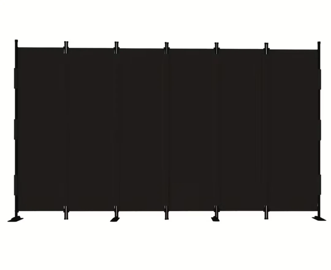 Black 6-Panel Room Divider Screen