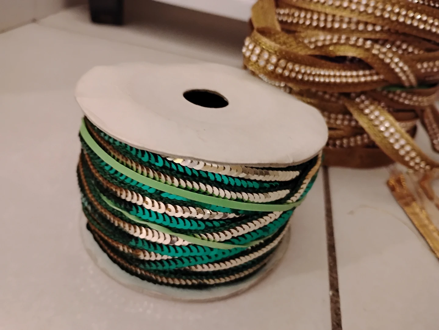 Fabric and ribbon