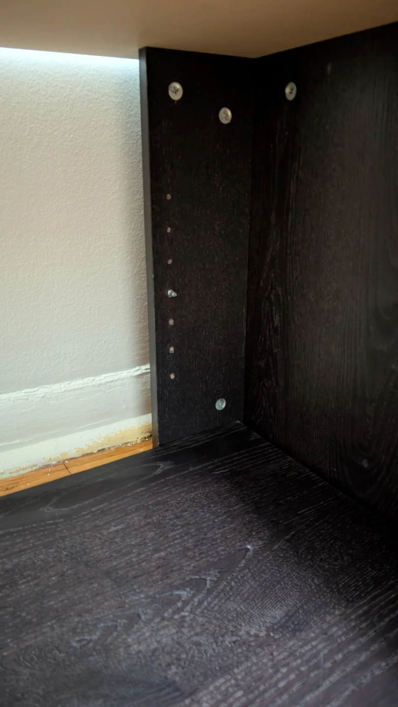Dark Wood Bench with Storage Shelf - photo 4
