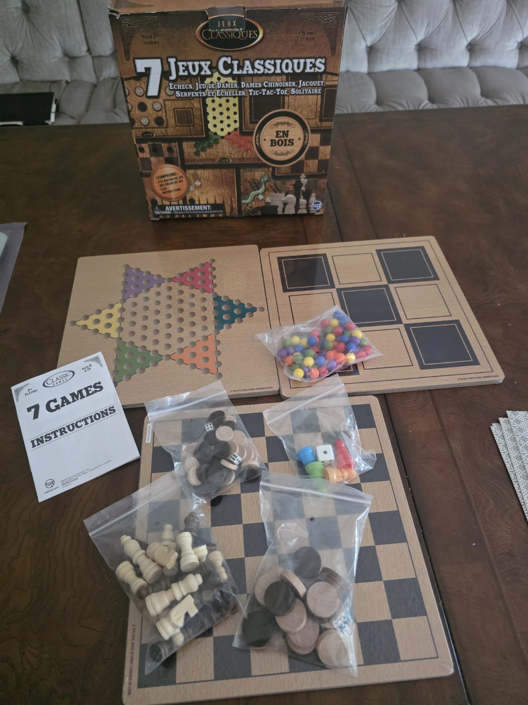 7 Classic Wood Games Set