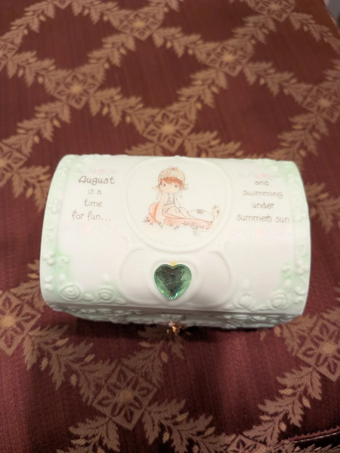 Vintage Precious Moments August Peridot Hopechest - photo 2