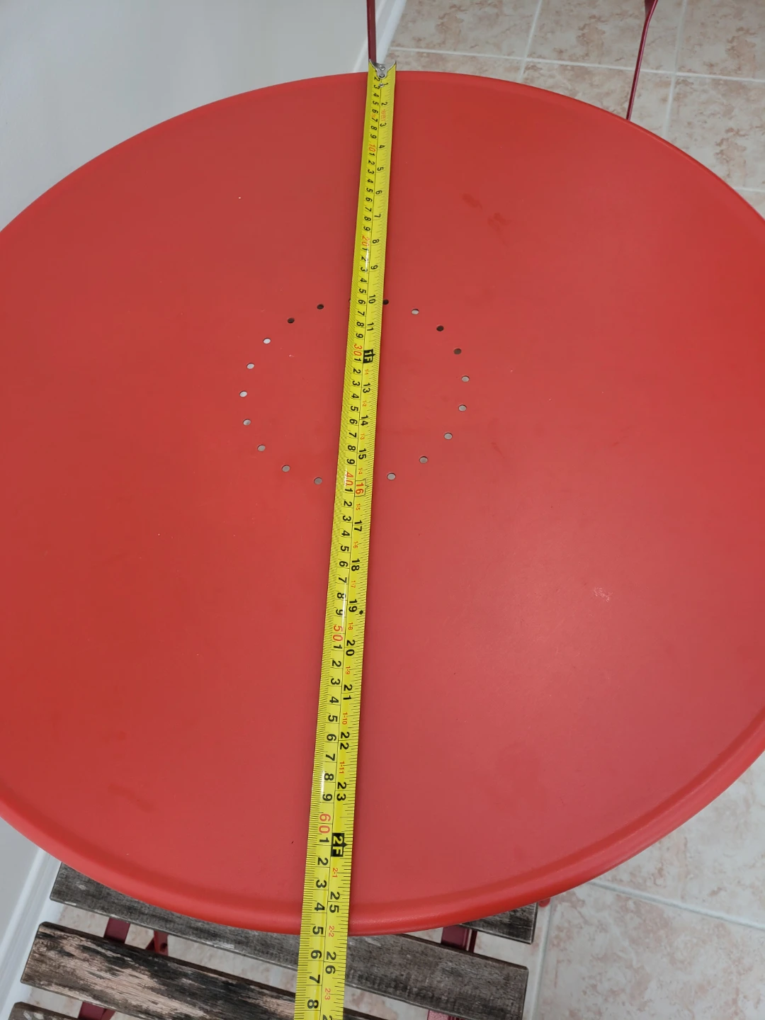 Red Bistro Set with Round Table and 2 Chairs - photo 5