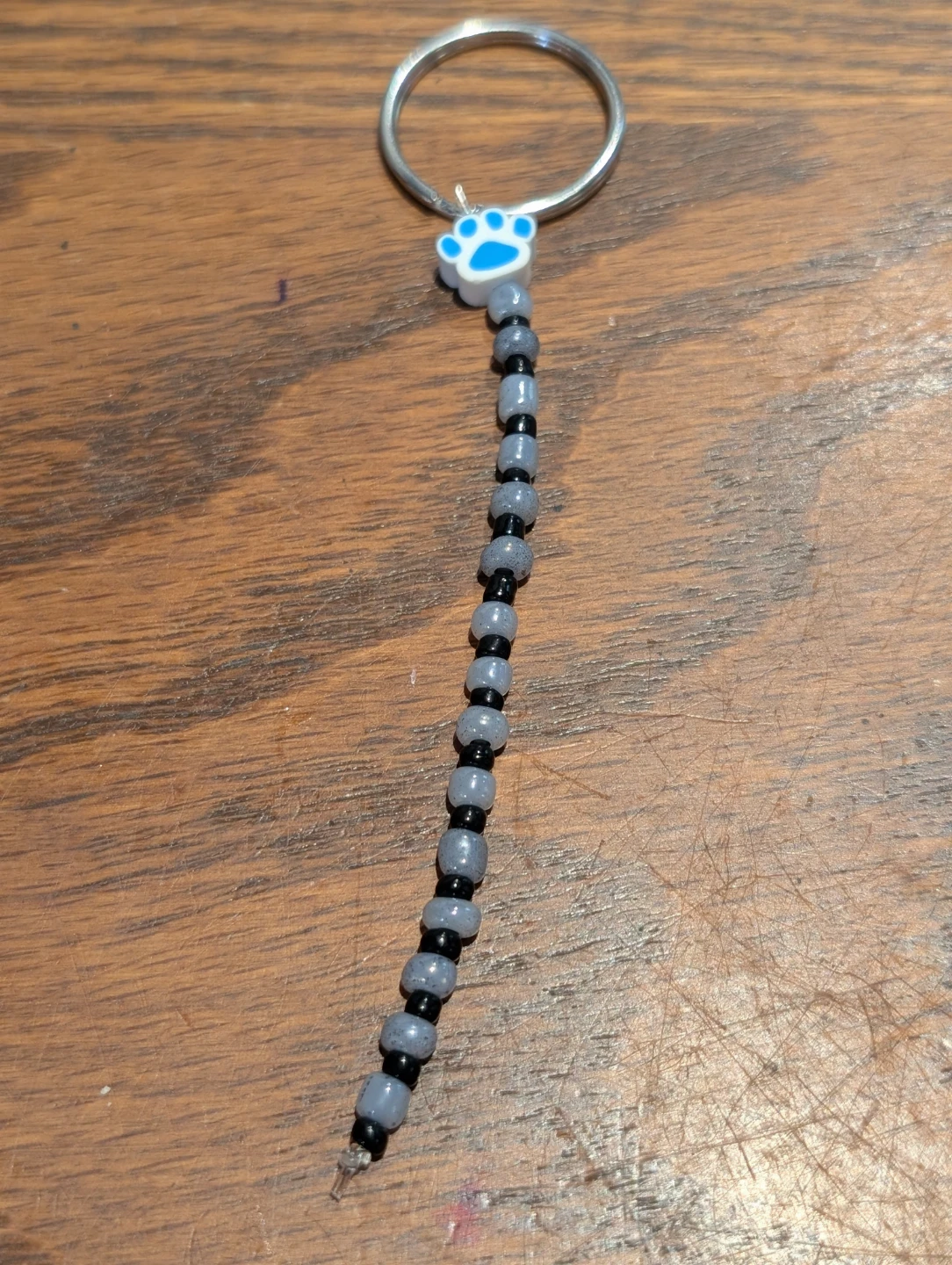 Beaded Keychain with Paw Charm