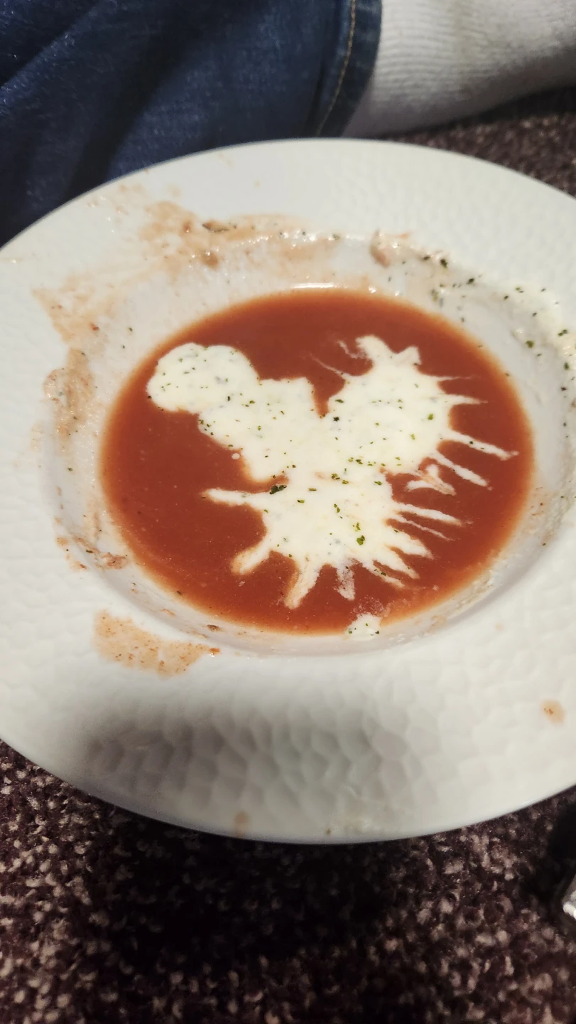 Tomato Soup with Cream Garnish - photo 3