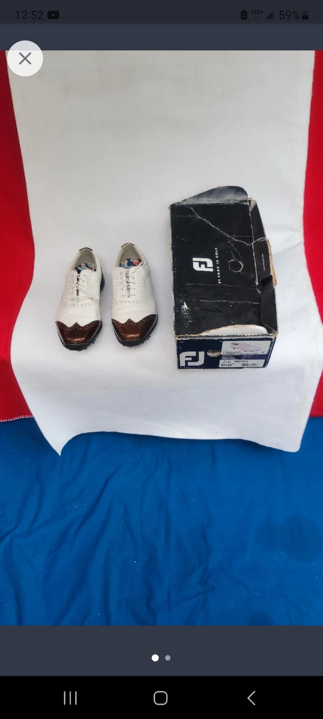 FootJoy White & Brown Wingtip Golf Shoes size 41 - photo 2