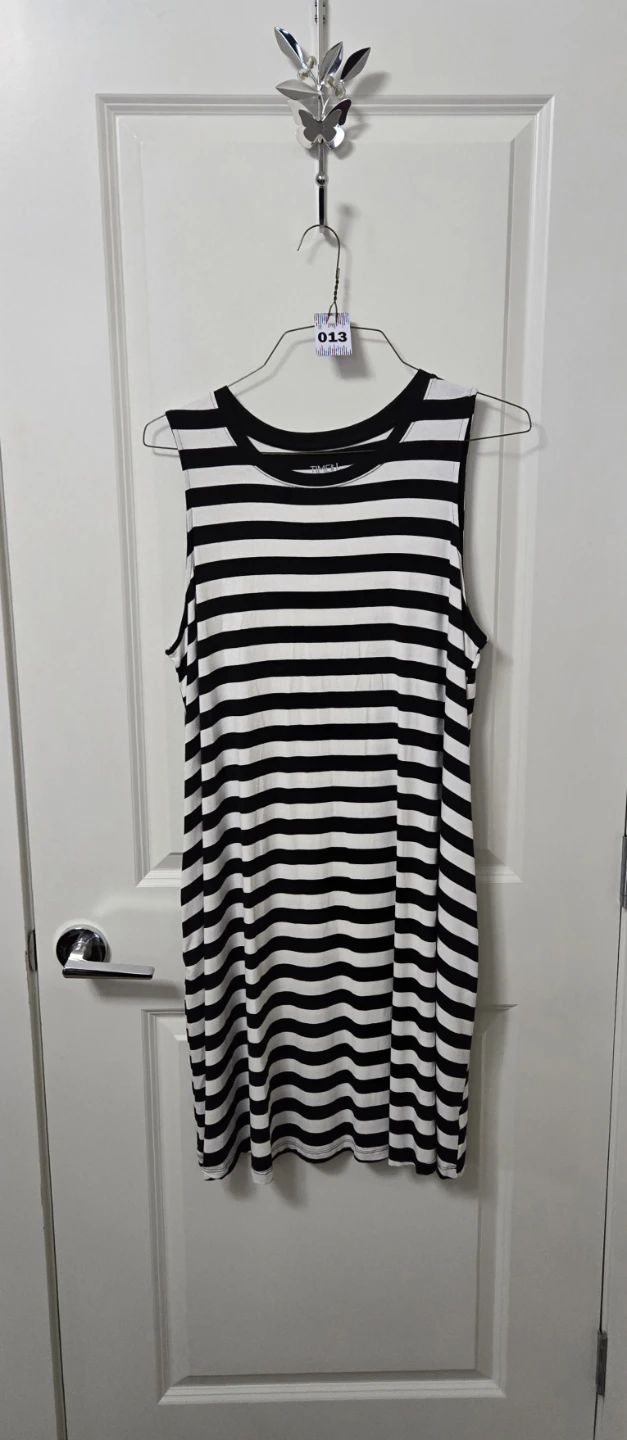 2X Time and Tru Striped Sleeveless Dress