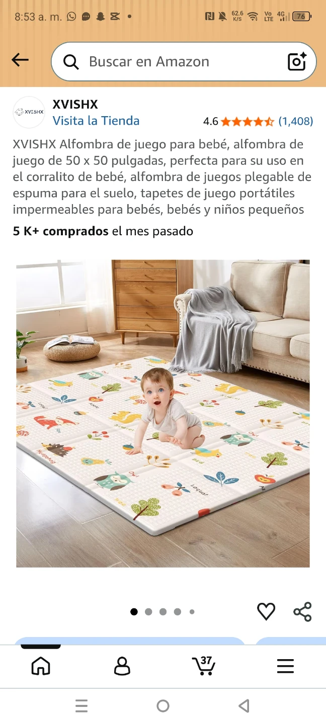 XVISHX Play Mat 50 x 50 Inches