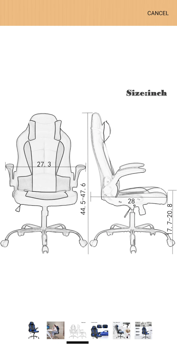 Blue Gaming Chair - photo 4