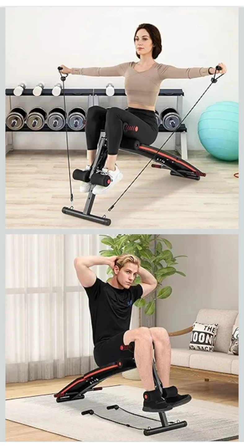 7-in-1 Adjustable Sit Up Bench with Elastic Ropes - photo 4
