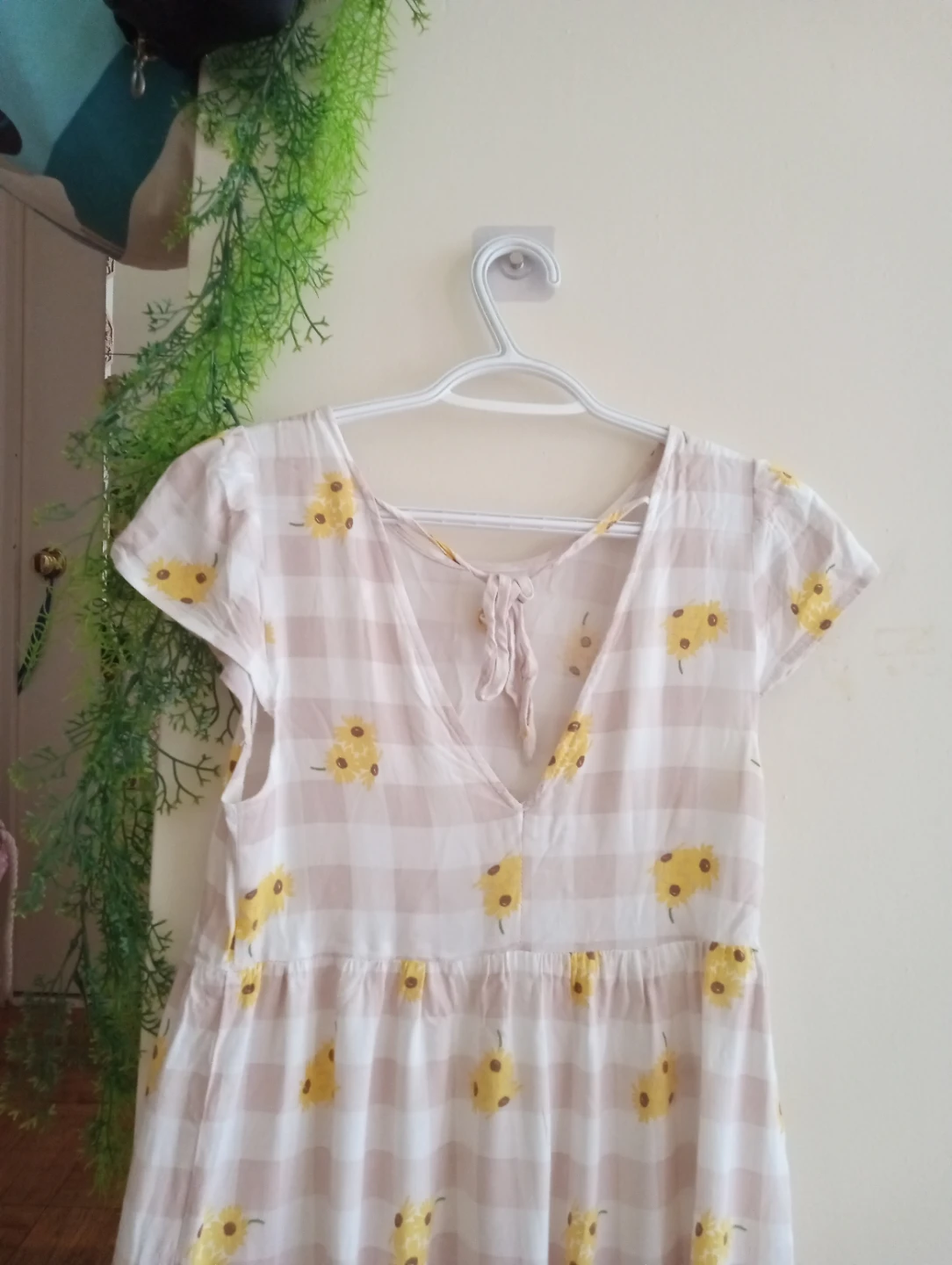 Kids Gingham Sunflower Dress