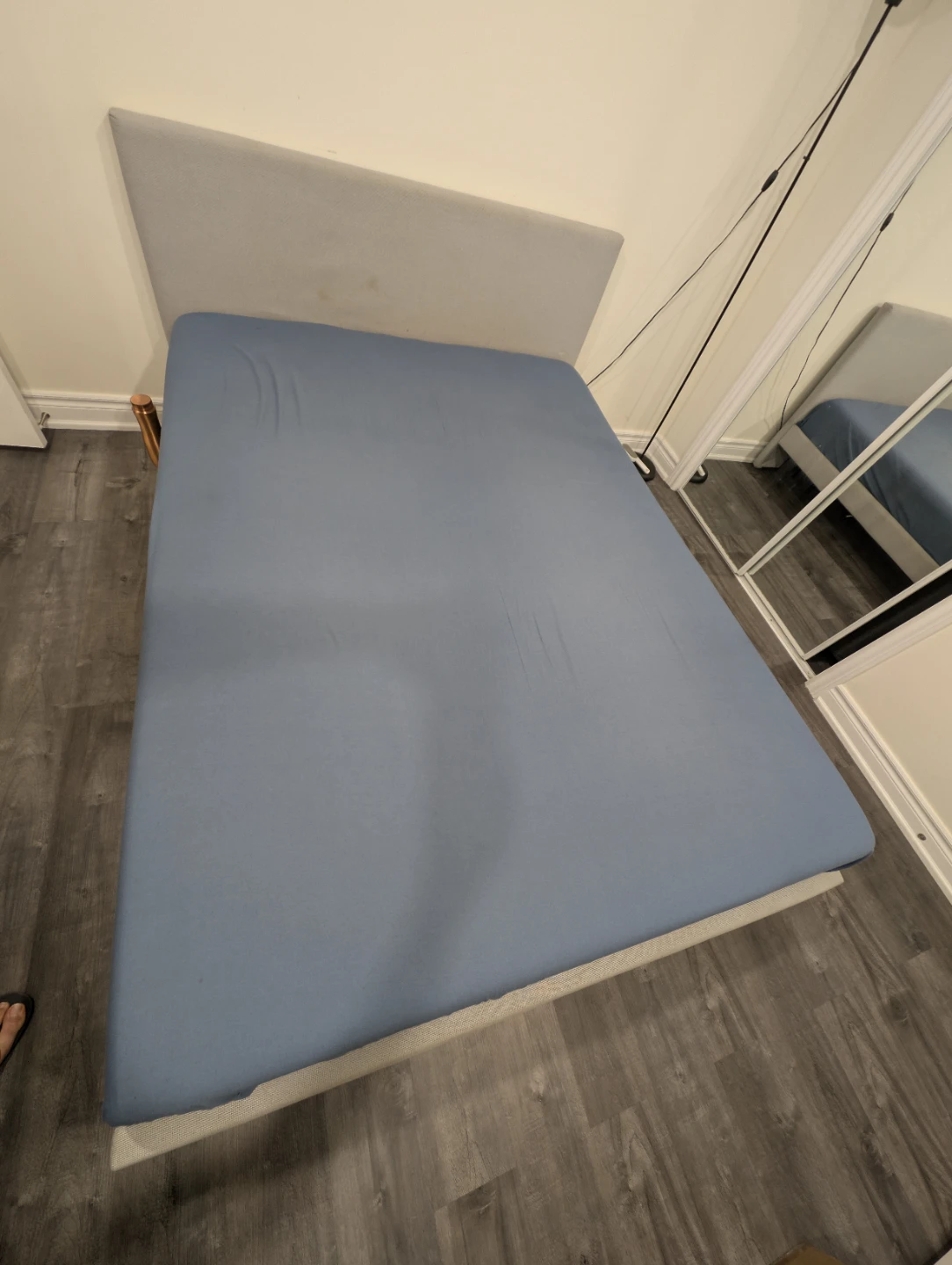 Queen Bed Frame + Soft Memory Foam Mattress — Great Condition!