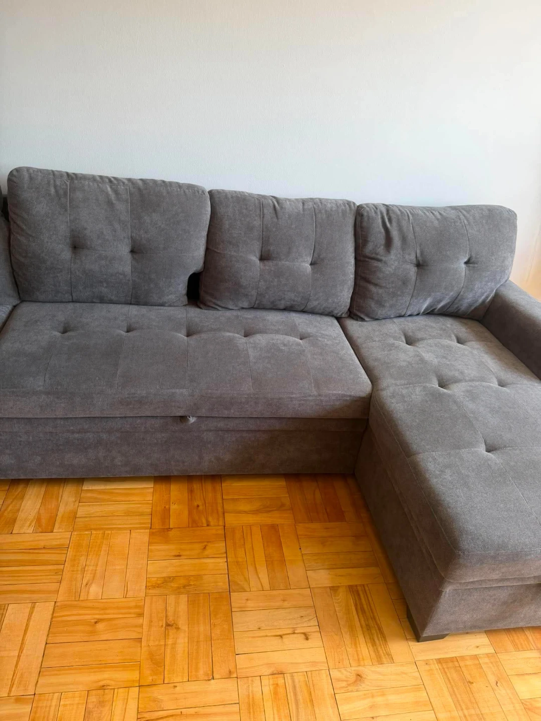 Grey Sectional Sofa with Storage