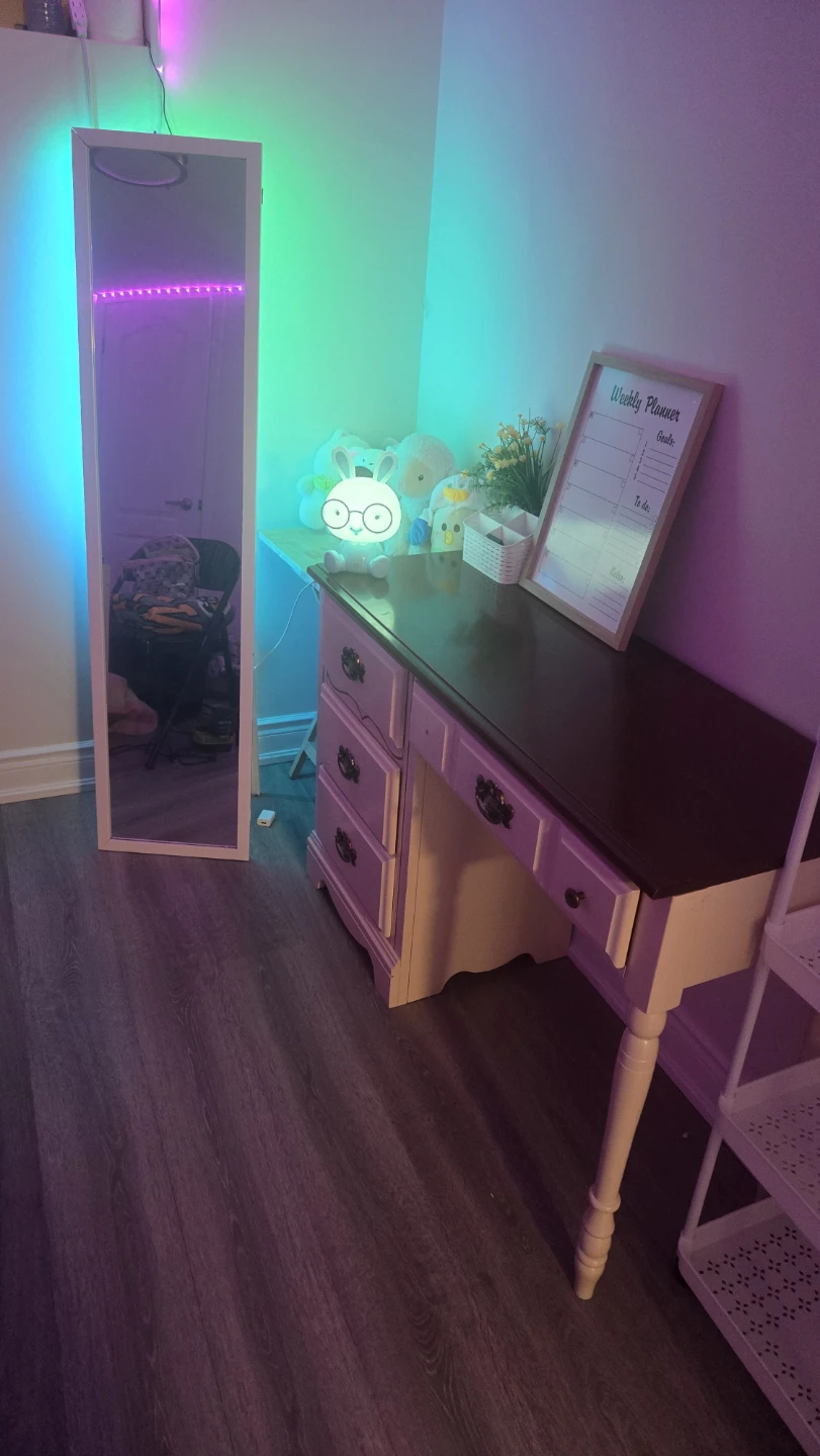Complete Bedroom  Desk, LED Mirror, & Cart Bundle - photo 2