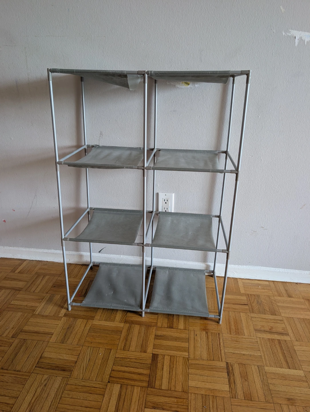 Grey Fabric Shelf Unit