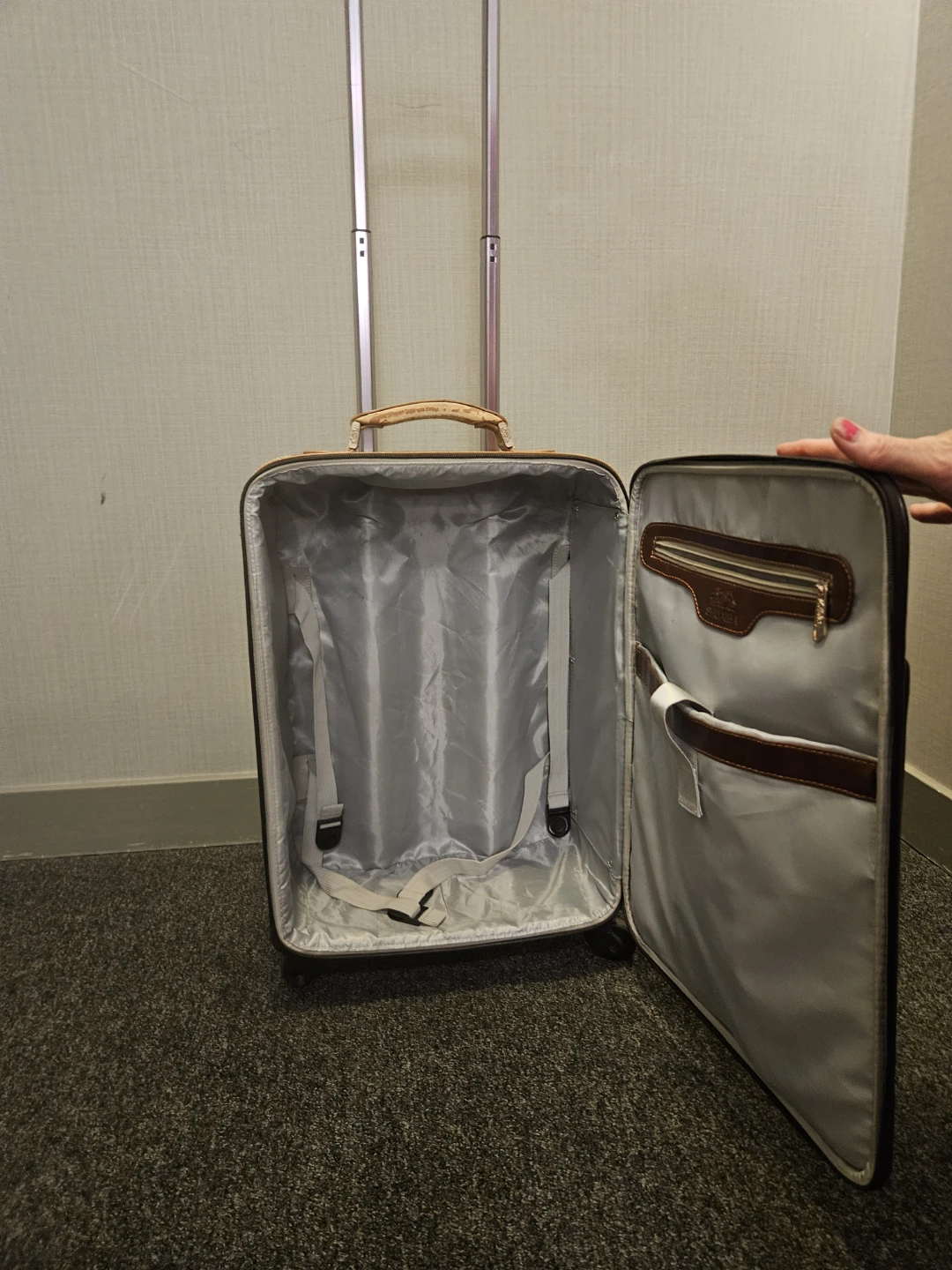 Bentley Black and Tan Carry-On Luggage with Wheels - photo 2