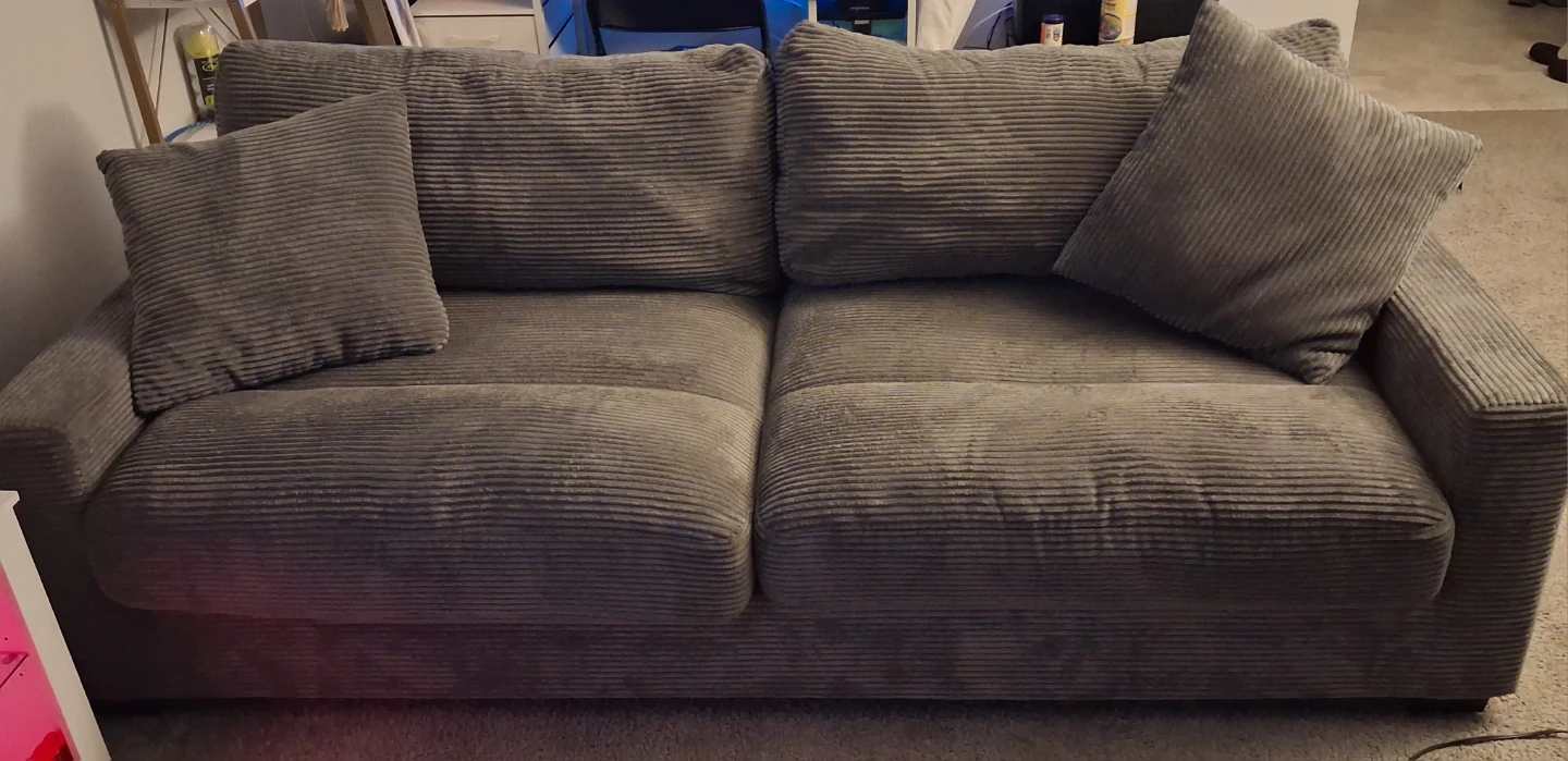 Corduroy Sofa with Cushions
