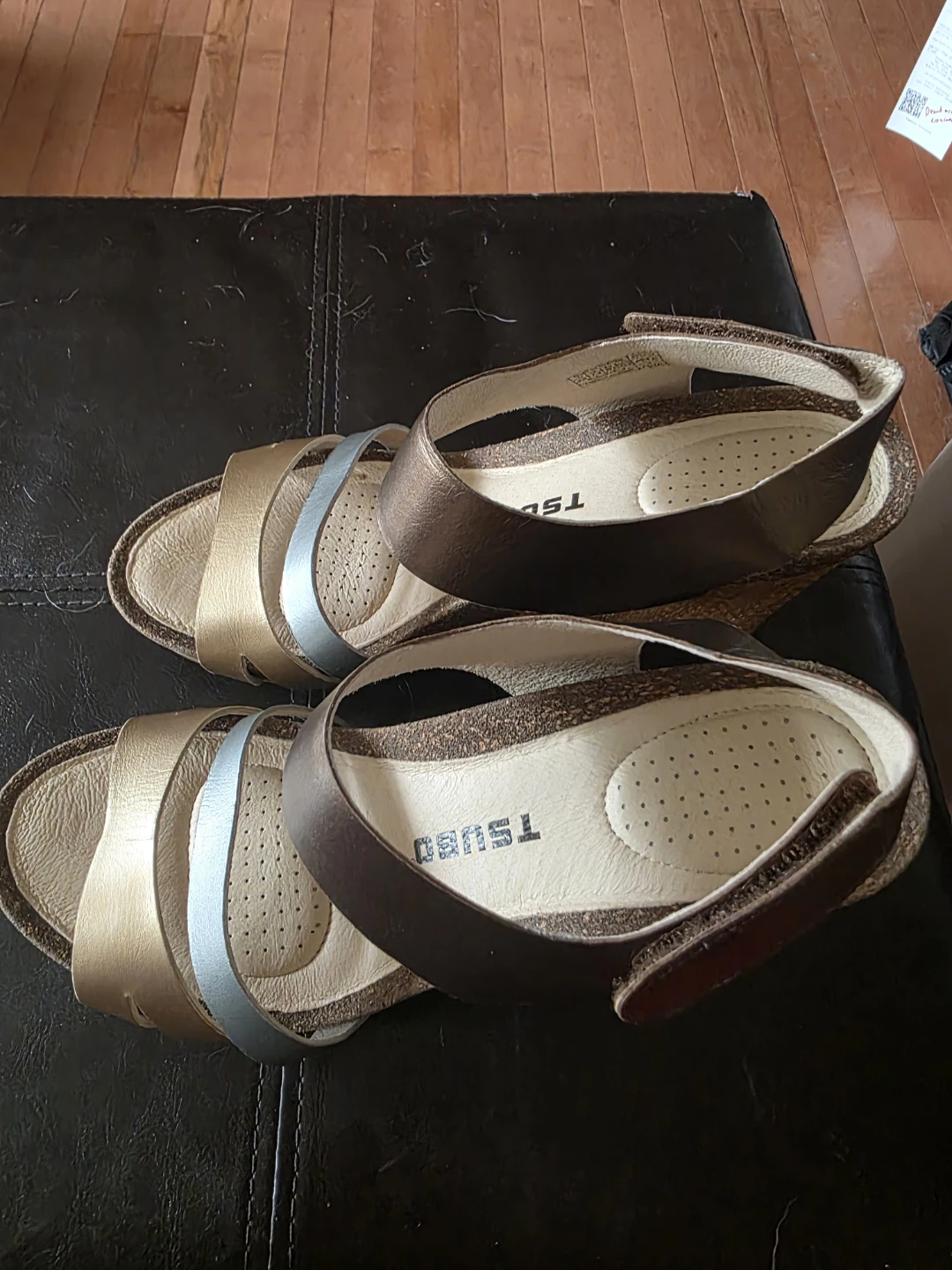 Metallic leather Strap sandals - photo 2