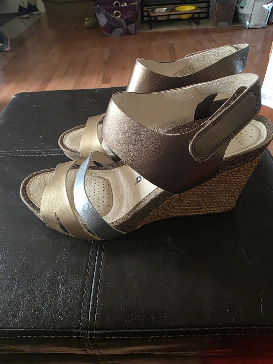 Metallic leather Strap sandals - photo 3