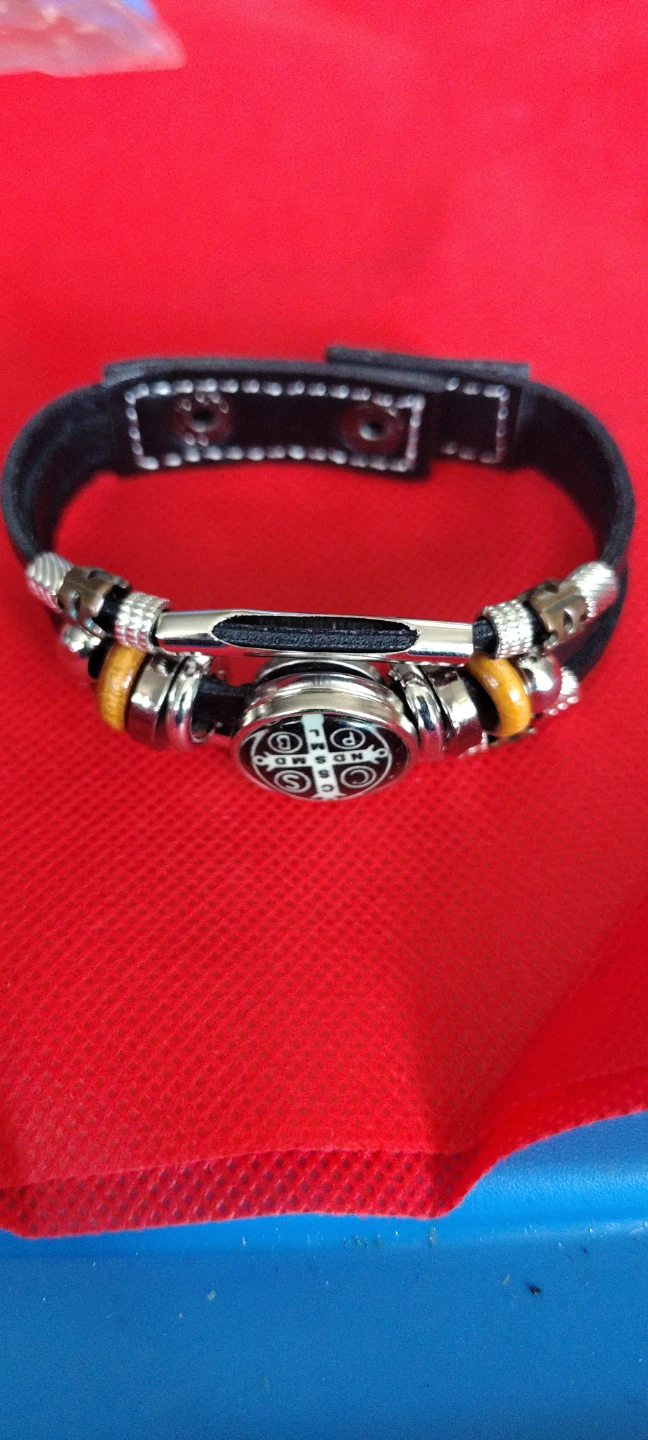 St. Benedict's Charm Leather Bracelet - photo 2