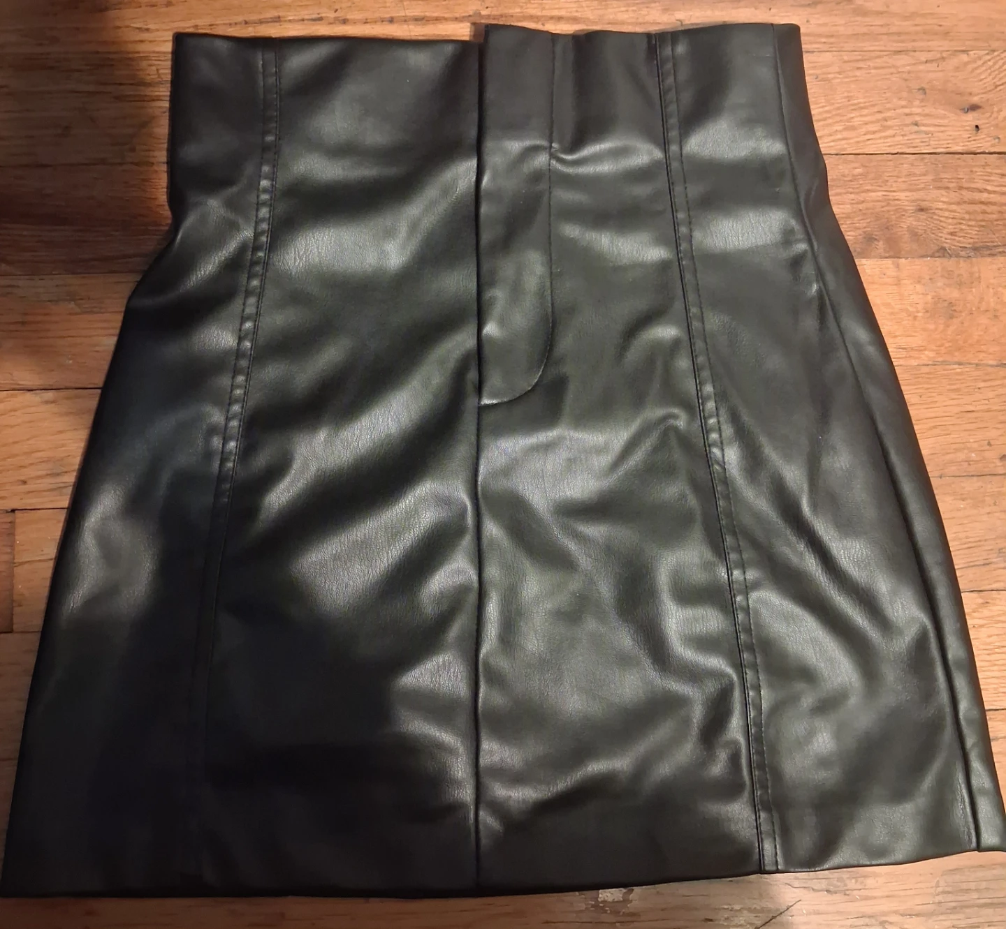 Black Faux Leather Mini Skirt