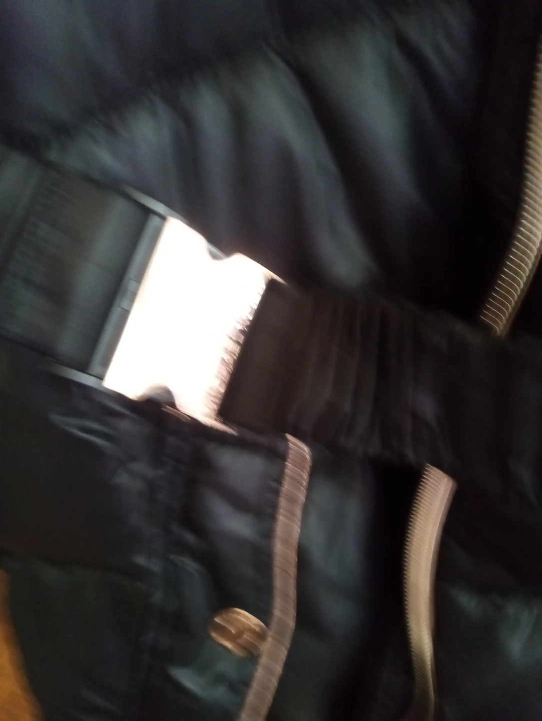 Black Puffer Coat with Faux Fur Hood - photo 3
