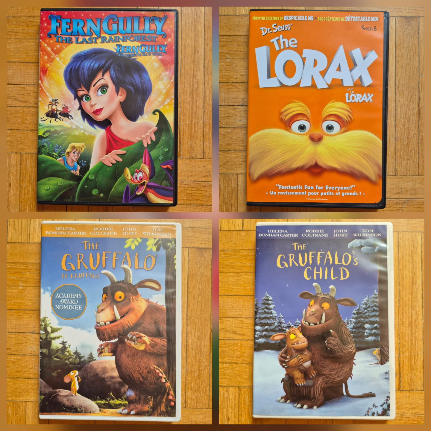 Kids DVDs $2 each, or $5 for for all.