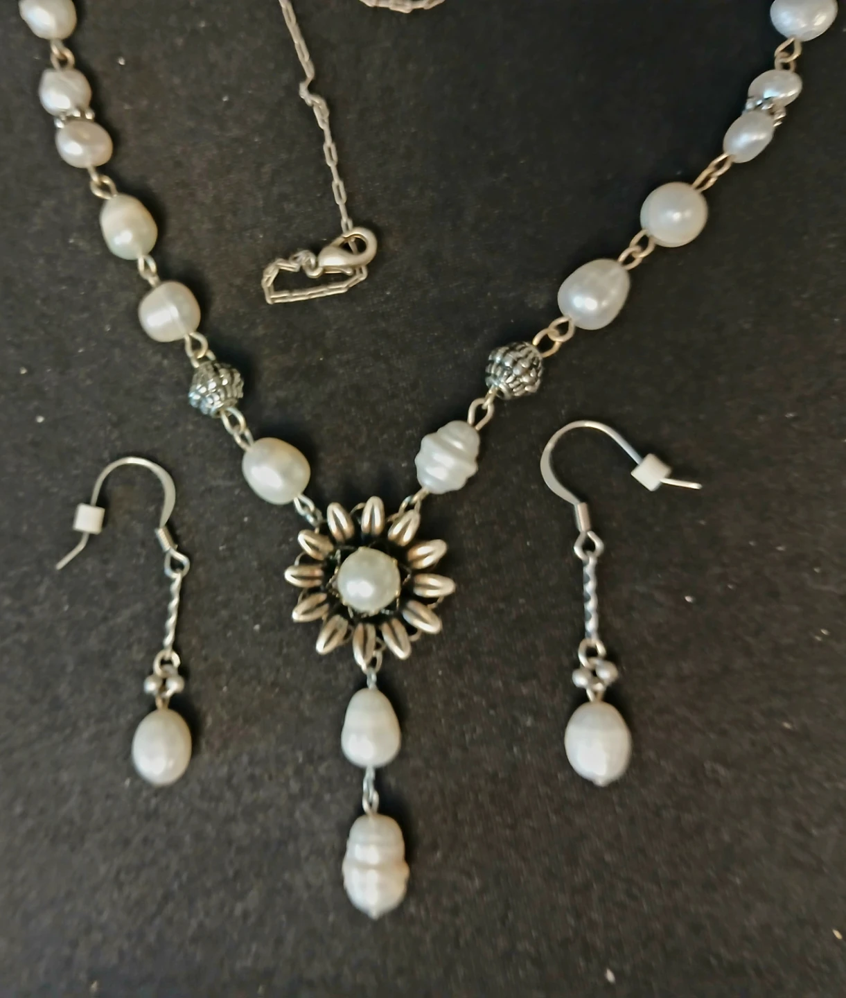 Pearl Necklace and Earring Set