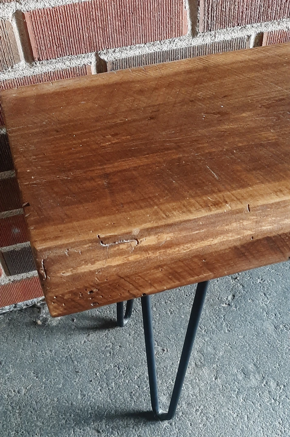 Live edge wooden Bench with Hairpin Legs - photo 2