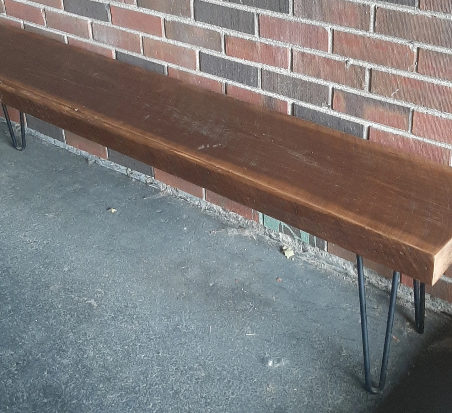 Live edge wooden Bench with Hairpin Legs - photo 4