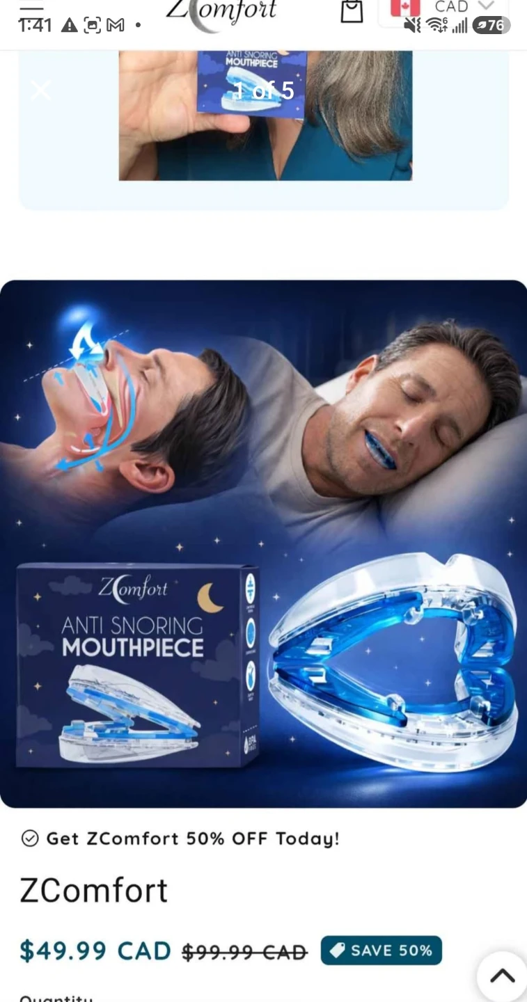 ZComfort Anti-snoring mouth guard- Unopened