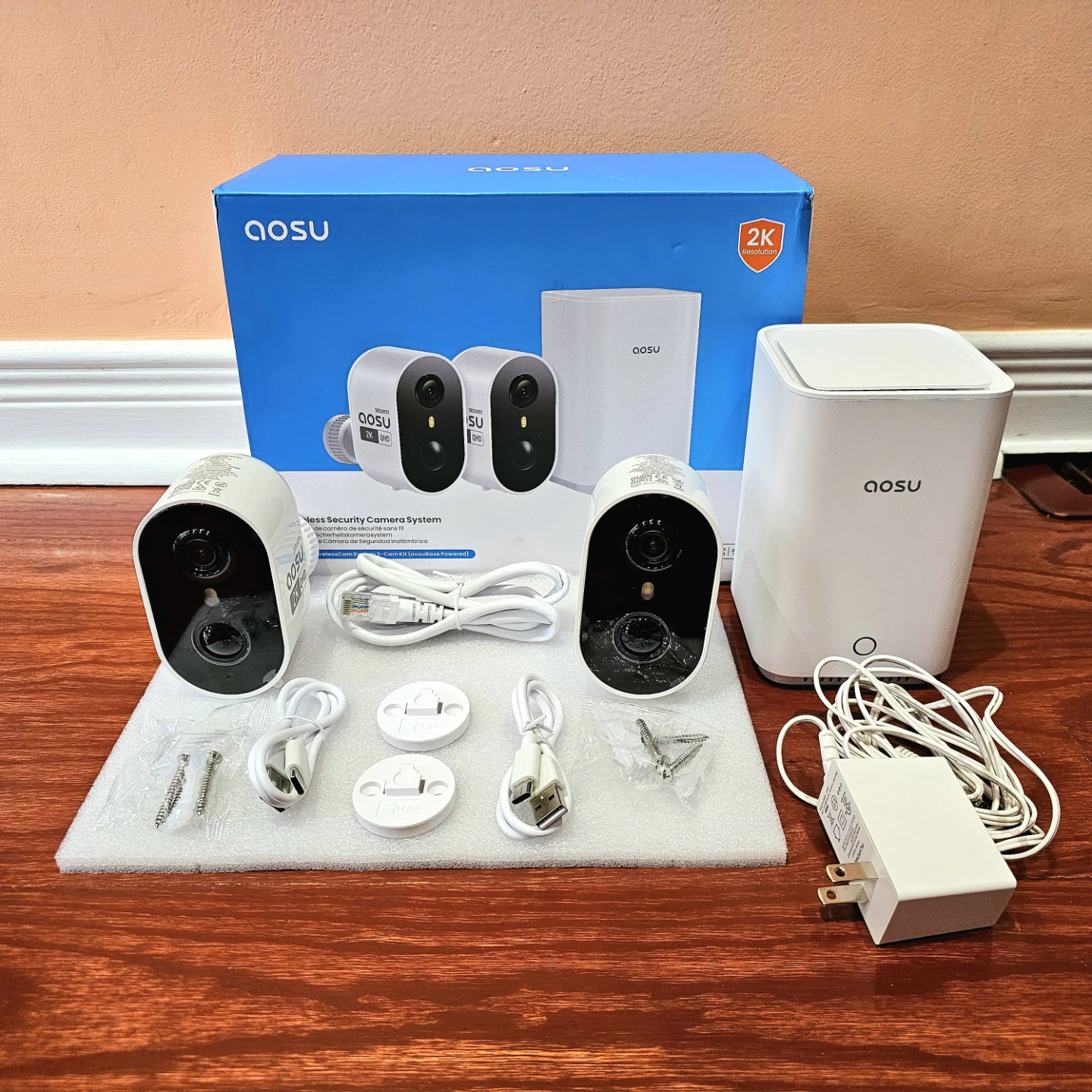 Aosu True 2K HD Security Cameras Wireless Outdoor 2 Cam Kit