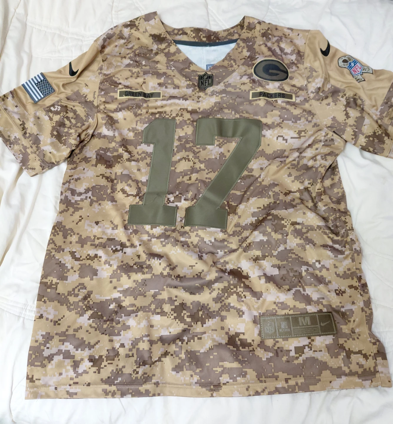 Nike Green Bay Packers "Salute to Service" Jersey Adams Size M
