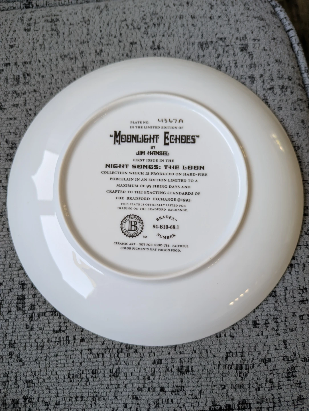 Moonlight Echoes Collector Plate by Jim Hansel - First Issue - photo 2