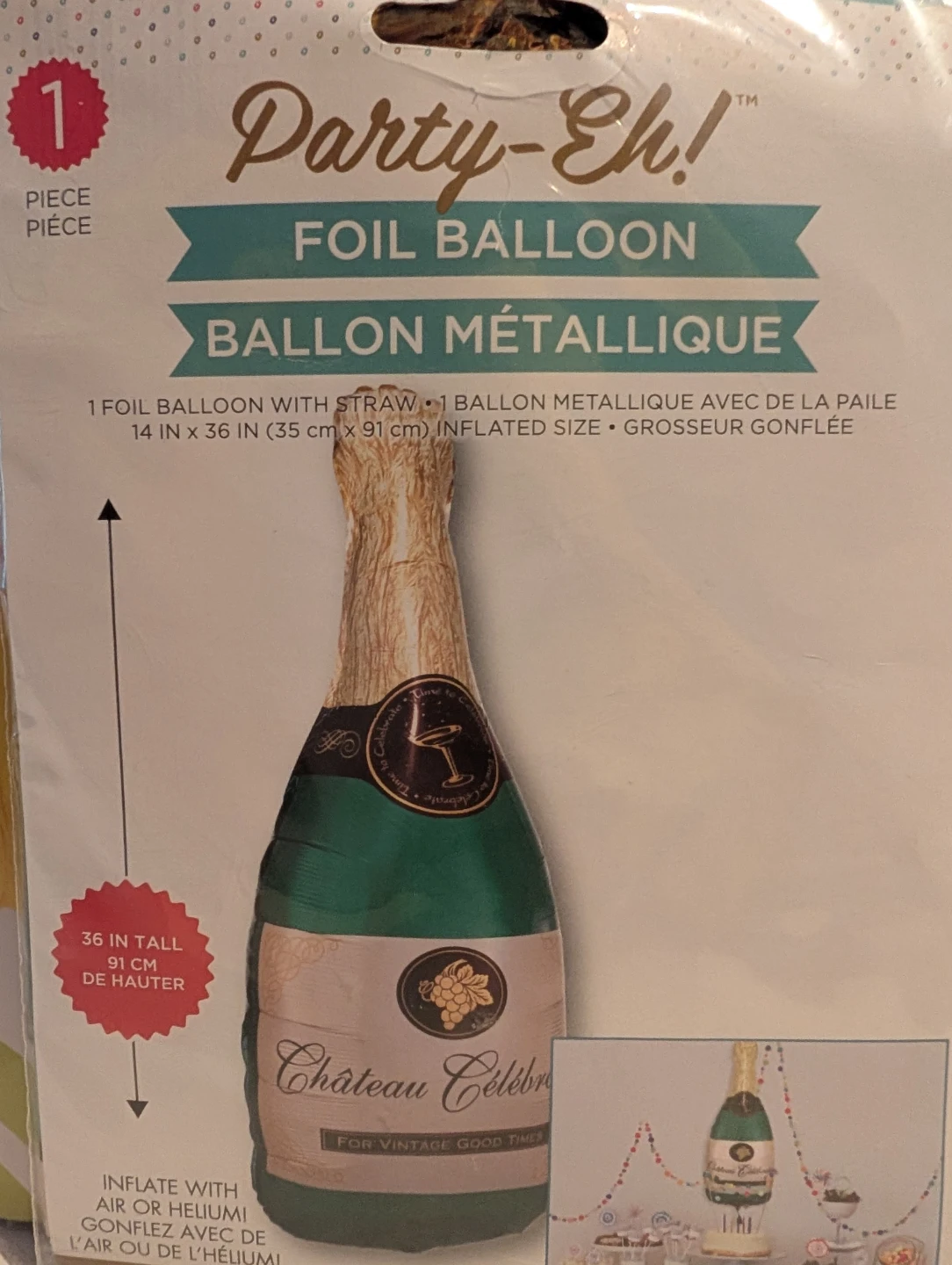 Air or Helium  Foil Balloons - Champagne Bottle and Beer Mug - photo 2