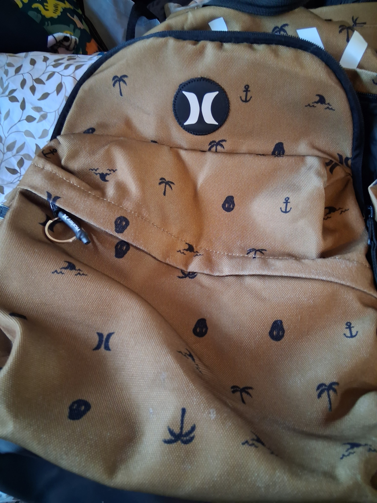 Hurley Backpack - Tan with Palm Trees and Anchors - photo 2