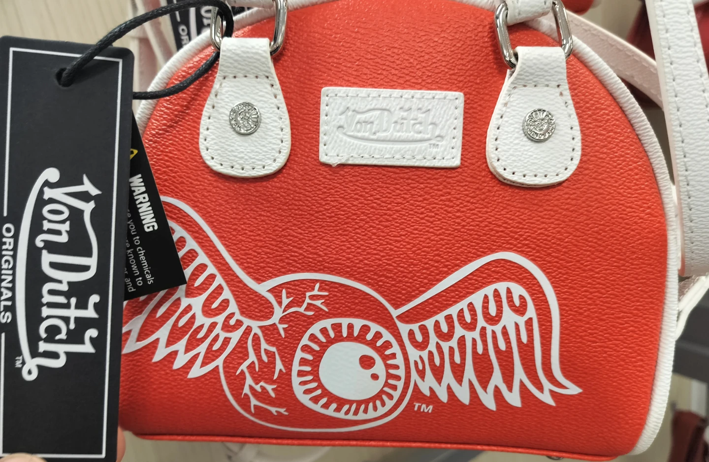 Von Dutch Red & White Mini Duffle Bag - photo 2