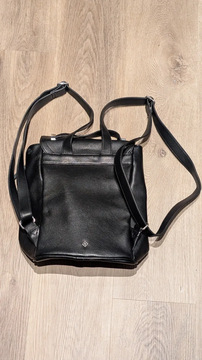 Small Black Faux Leather Backpack - photo 2