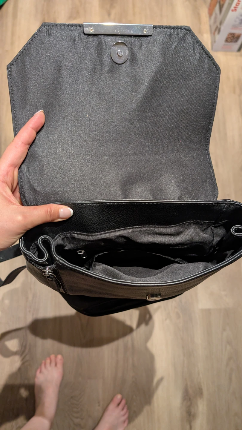 Small Black Faux Leather Backpack - photo 3