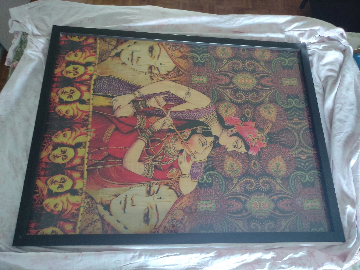 Framed Krishna & Radha Art Print
