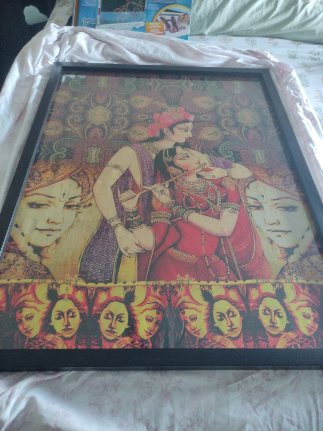 Framed Krishna & Radha Art Print - photo 3