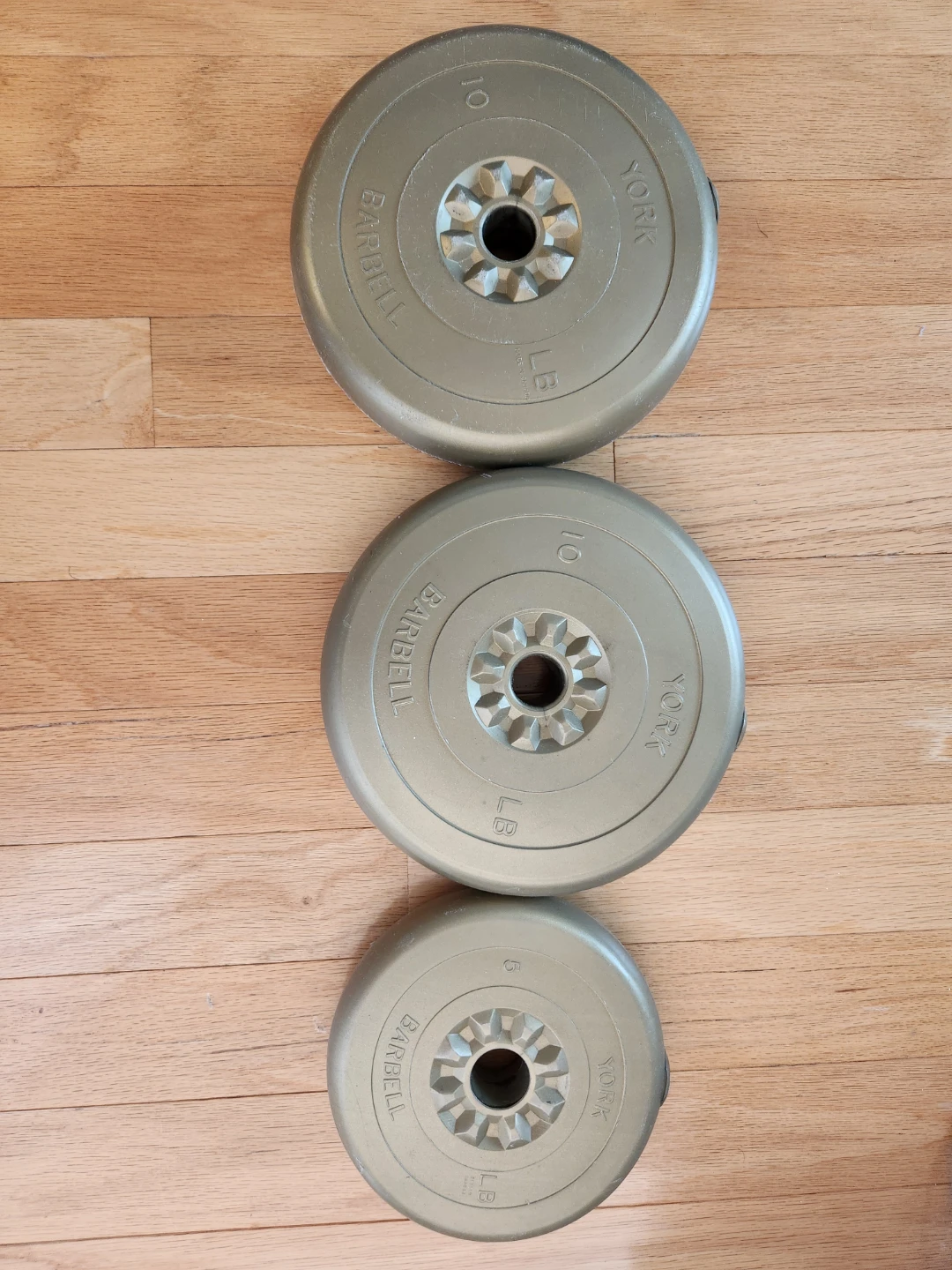 York Barbell Weight Plates (10lb, 10lb, 5lb)