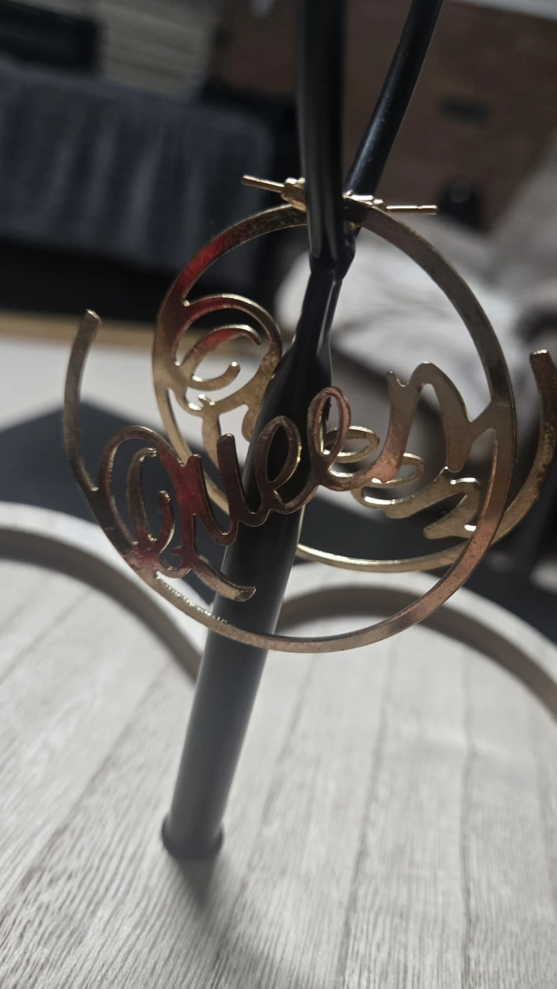 Gold Tone "Queen" Hoop Earrings - photo 2