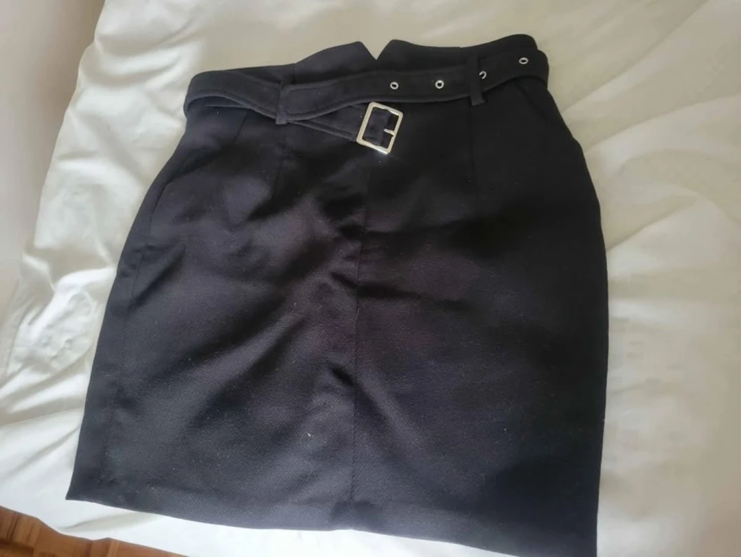 Black Mini Skirt with Belt