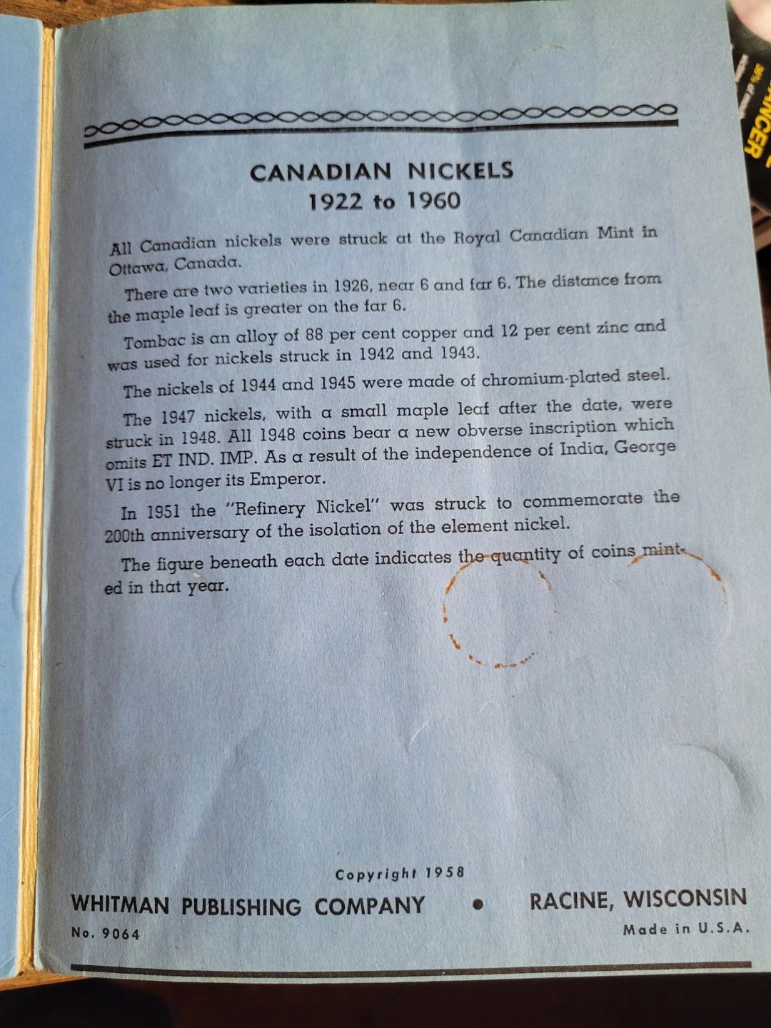 Whitman Canadian Nickels Collection Album 1922-1960 - photo 5