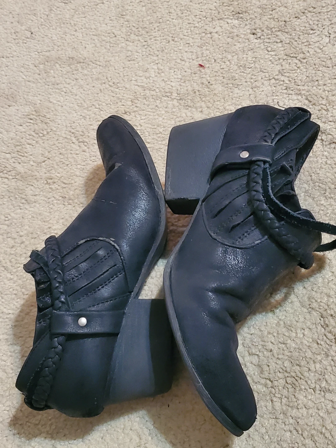 Jellypop Black Ankle Boots with Braided Detail - photo 2