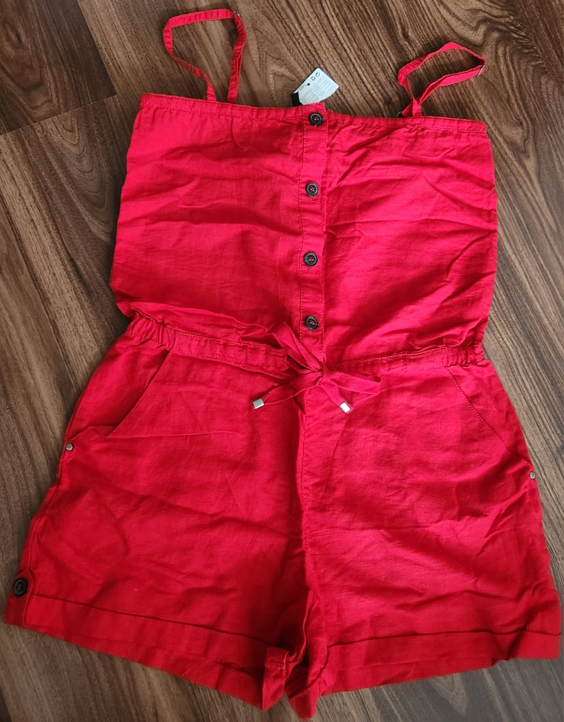 Mango Red Spaghetti Strap Romper- new with tag