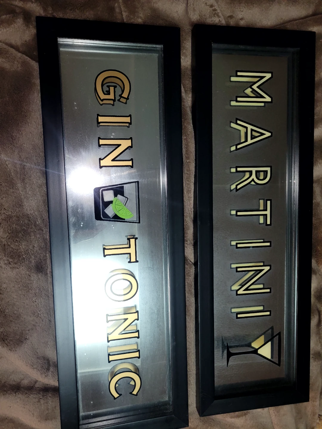 Martini and Gin Tonic Mirrored Signs Set - photo 2
