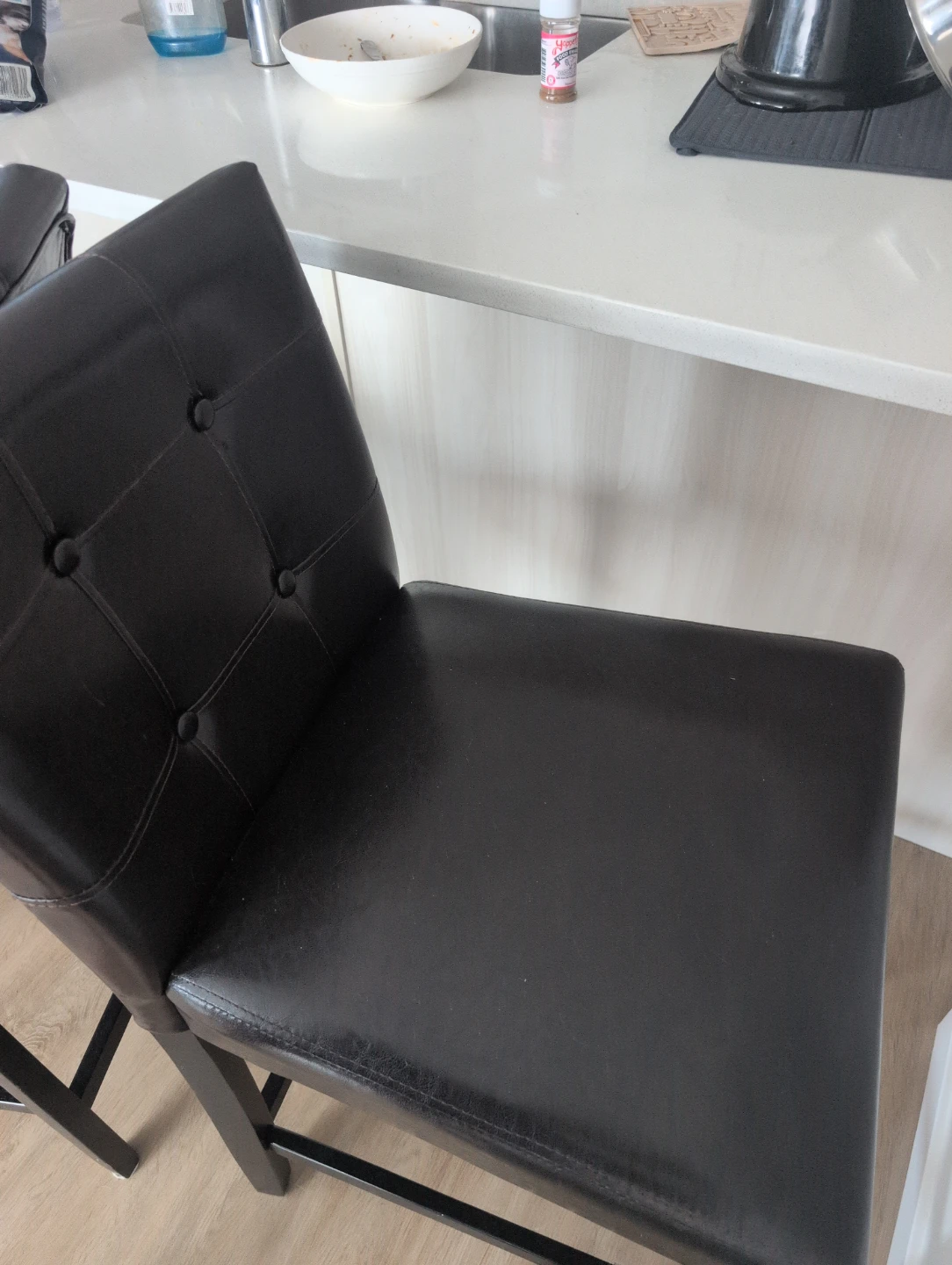 Dark Brown Faux Leather Bar Stools (Set of 2) - photo 3