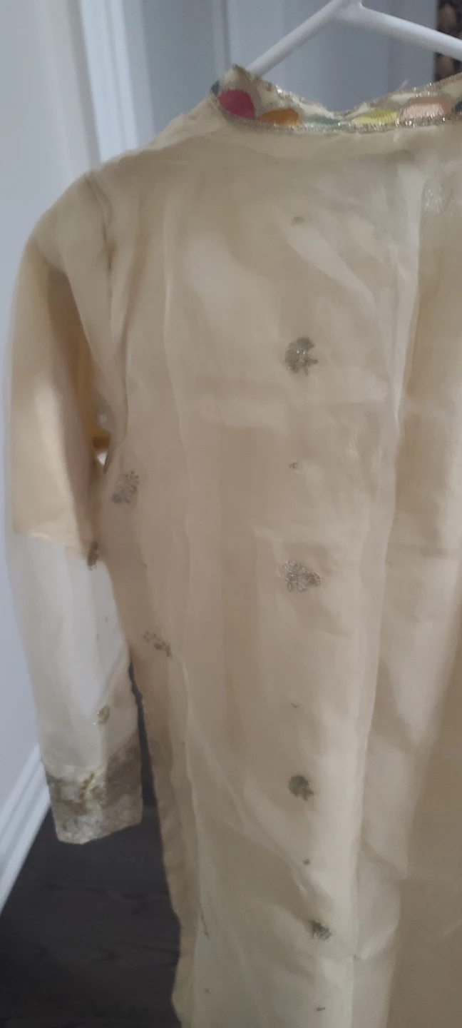Sapphire Cream Embroidered Kameez Kurti Top with pant - photo 5
