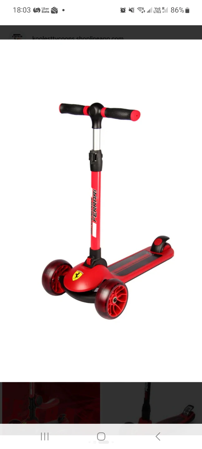Ferrari Luxury 3-wheel twist scooter for kids